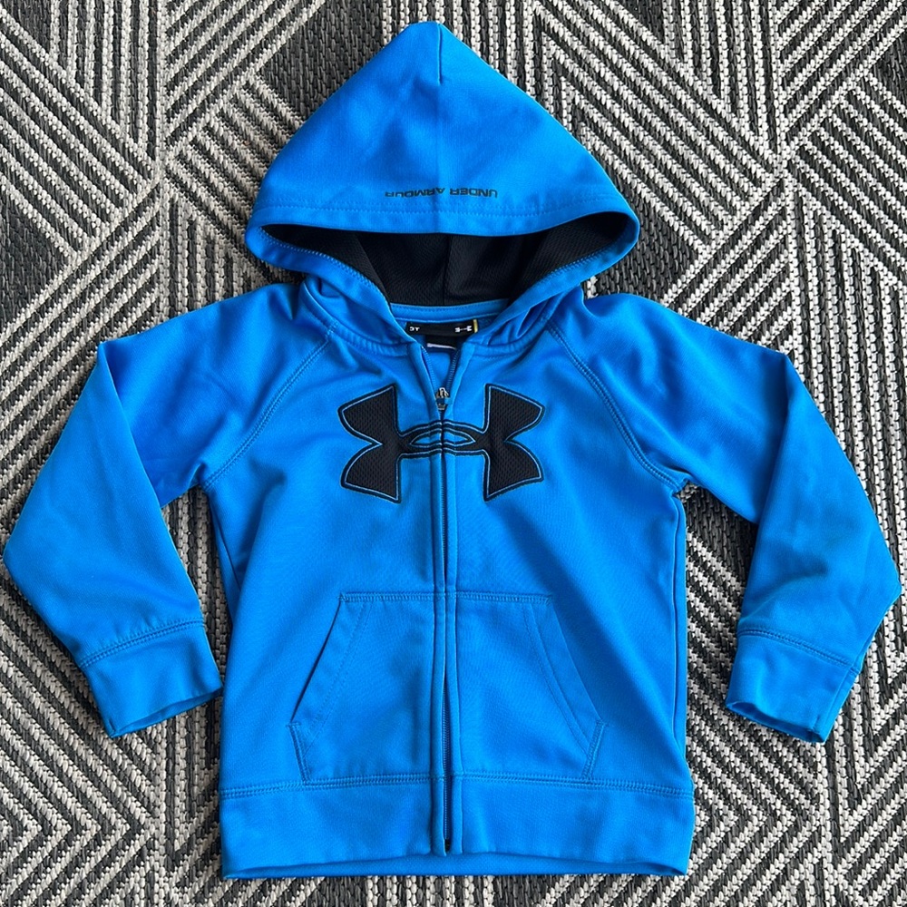 Under Armour Blue Zip-Up Hoodie with Black Logo